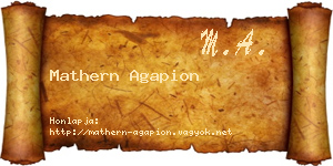 Mathern Agapion névjegykártya